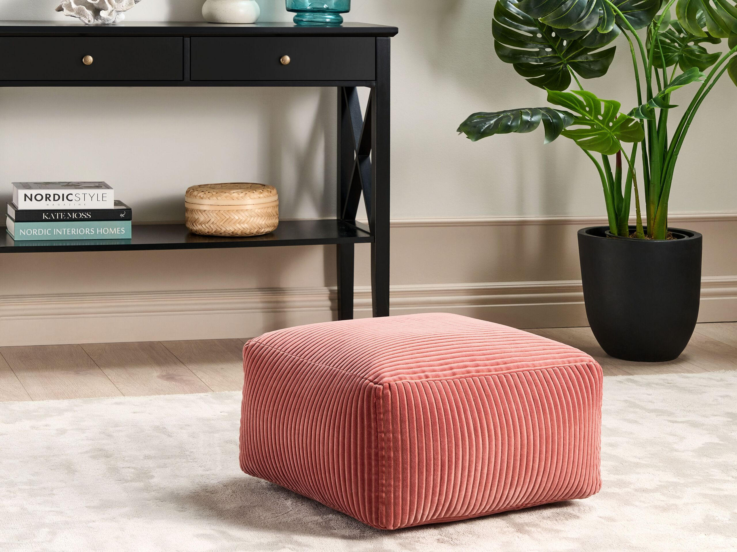 POUF Mukki 50/50/30 cm - Rot, Textil (50/30/50cm) - Beliani