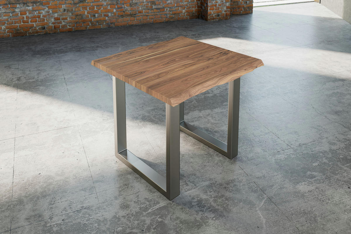 ESSTISCH LAUREN - Beige/Silberfarben, Holz/Metall (90/90/77cm) - SAM