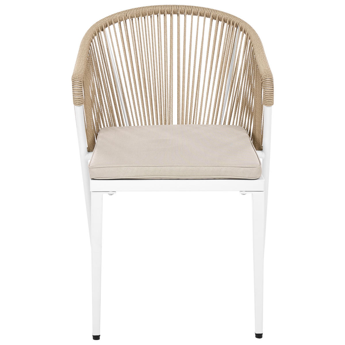 STUHL 2er-Set und Sitzkissen Metall Beige Paranea - Beige/Weiß, Metall (46/80/47cm) - Beliani