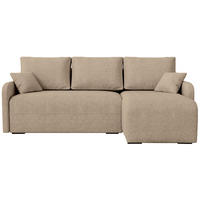 ECKSOFA Malen mit Schlaffunktion Beige Bouclé - Creme, Textil (215/141cm) - Bromarkt