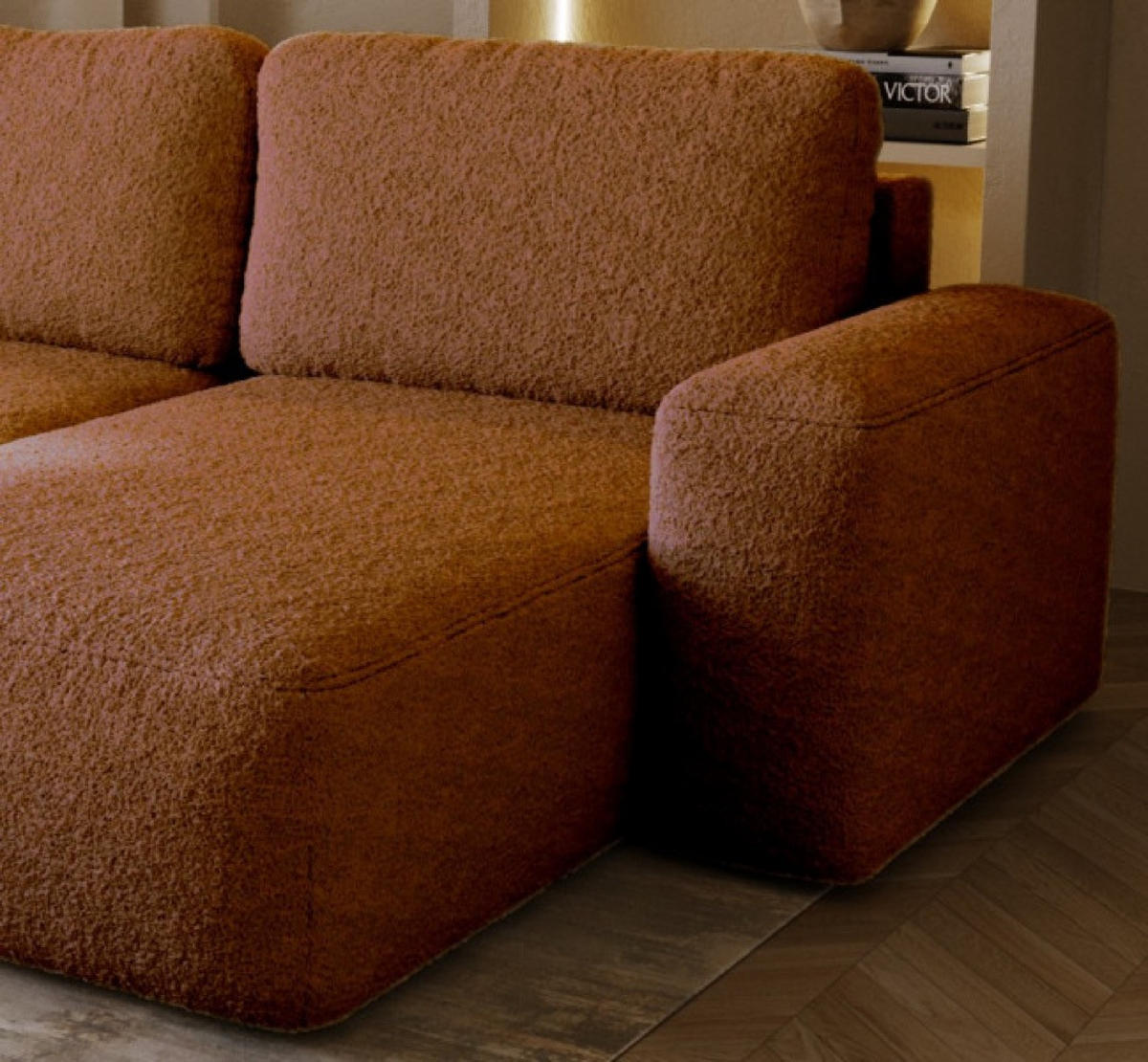 ECKSOFA Ziegelrot ILO Mit Schlaffunktion Und Bettkasten - Orange, Textil (282/177cm) - Sepro Meble