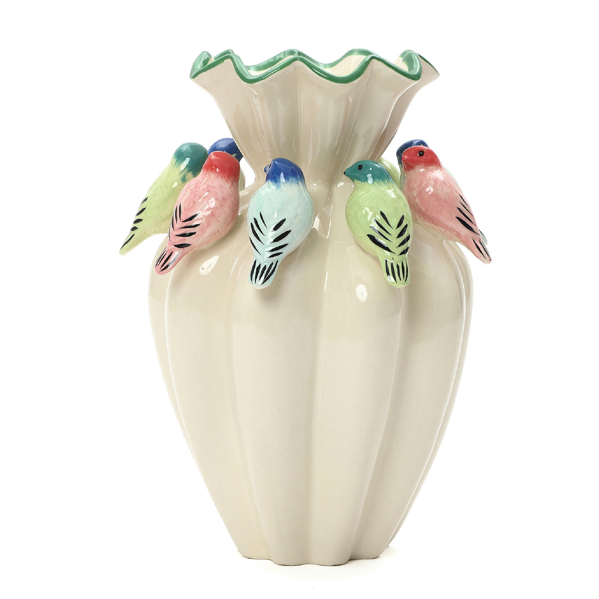 VASE aus Keramik, Ø17 x H38.8 cm, weiß - Weiß, Keramik (38.8cm) - Hometopia