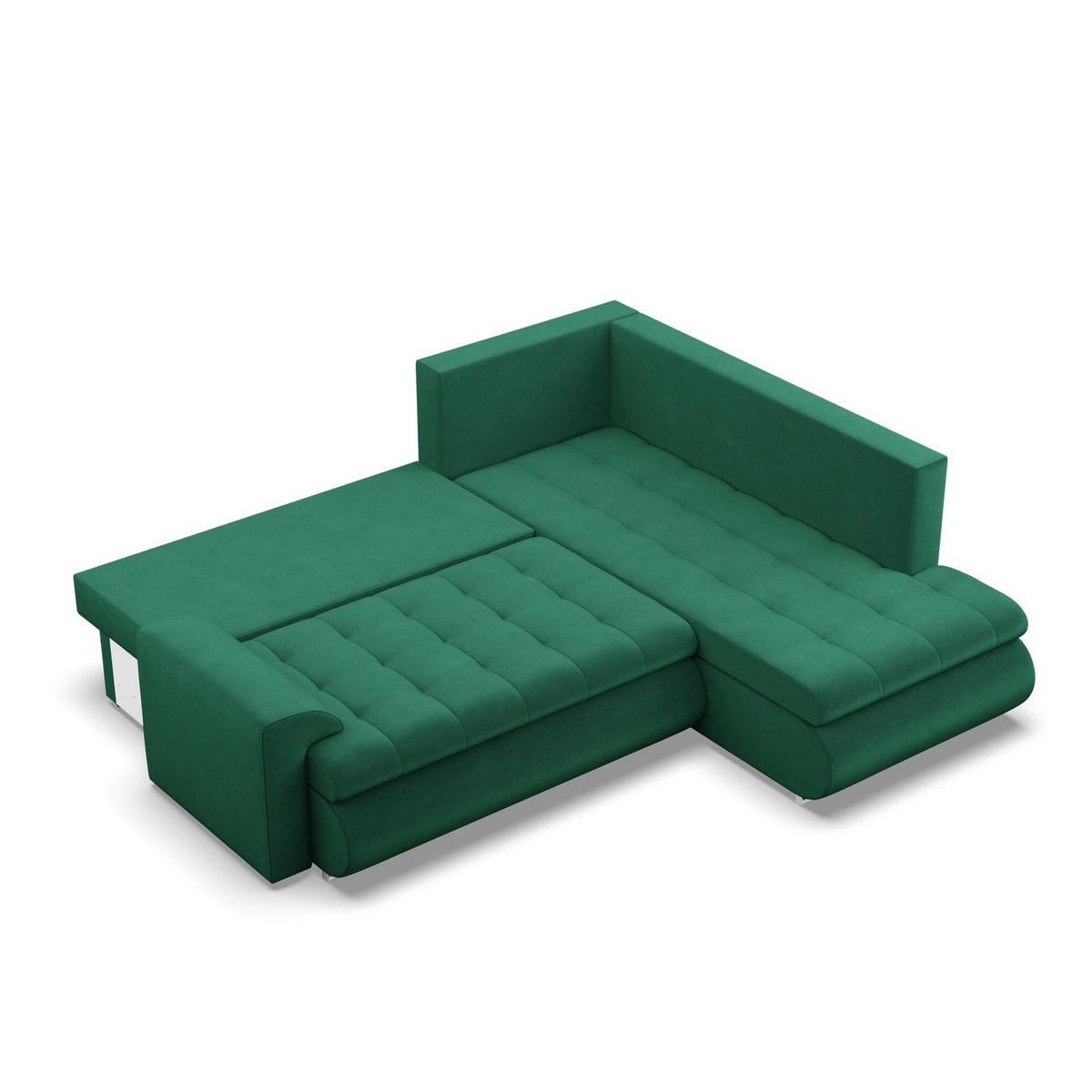 ECKSOFA RECHTS MIT SCHLAFFUNKTION FORESTA, Dunkelgrün - Dunkelgrün, Textil (230/200cm) - Mebligo