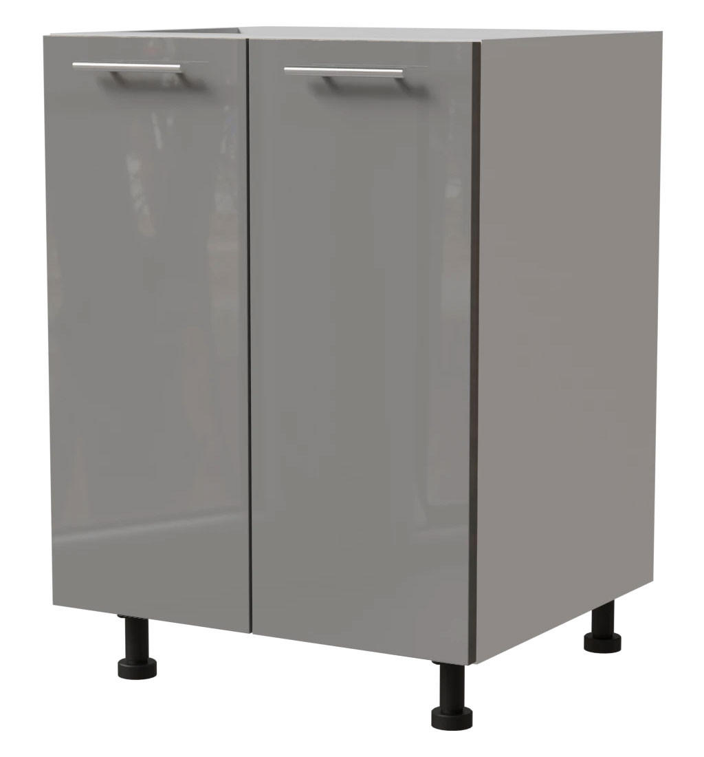 Feldmann-Wohnen Küchenunterschrank Grau, Weiß 60x82x50 cm