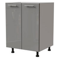 KÜCHENUNTERSCHRANK Essen D11/60 Grau Hochglanz / Weiß Matt 60 / 50 / 82cm - Weiß/Grau, Holz/Holzwerkstoff (60/82/50cm) - Feldmann-Wohnen