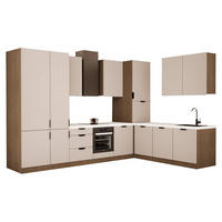 WINKELKÜCHE 340cm x 240cm - Sorento KS4-M340 - in Beige / Dunkle Eiche - Eichefarben/Beige, Holz (580/247/58cm)