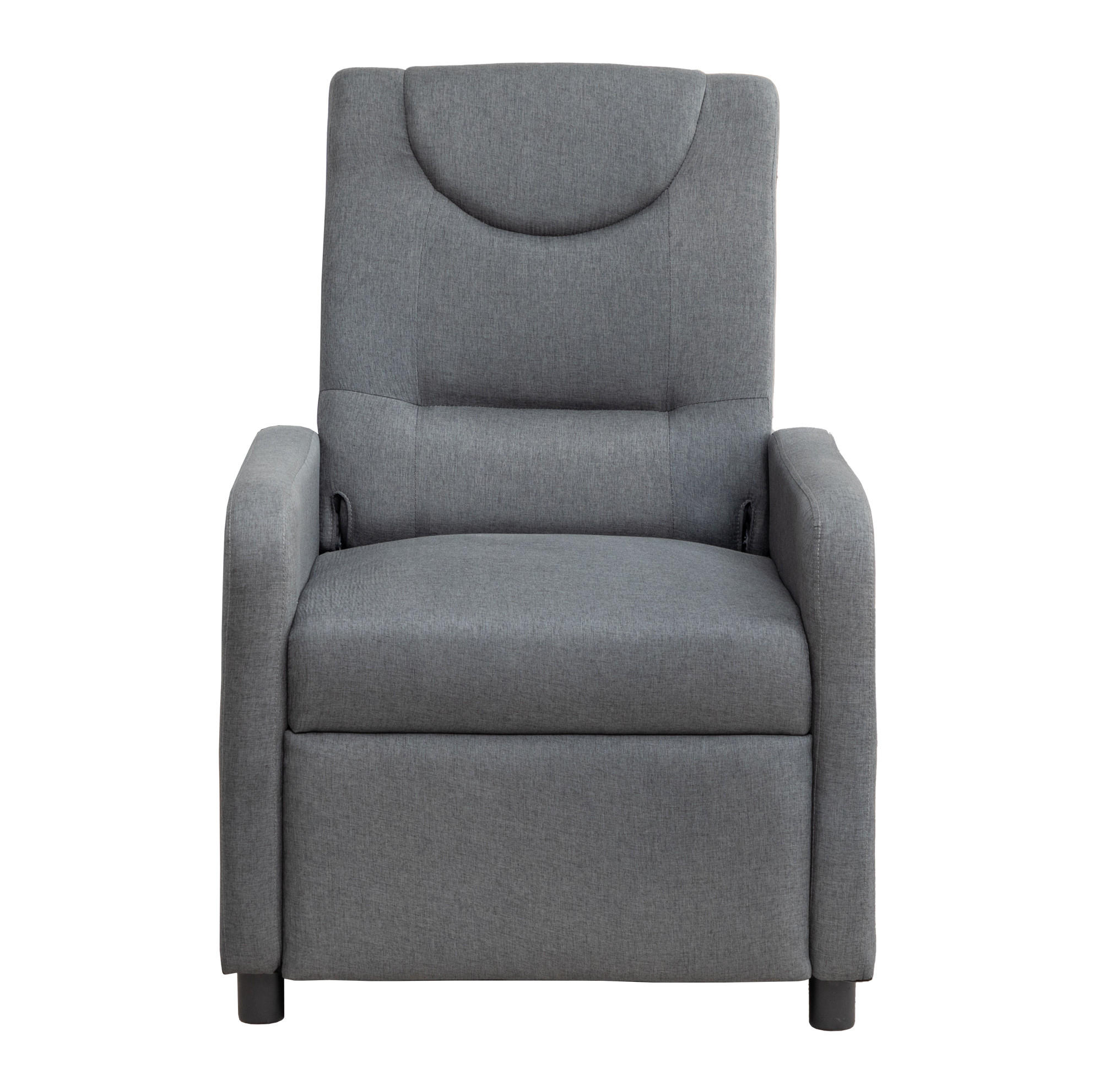 RELAXSESSEL Leinen mit verstellbarer Rückenlehne, Fußstütze 76,5/67,5/95,5 cm Dunkelgrau - Grau, Kunststoff (67.5/95.5/76.5cm) - Redom