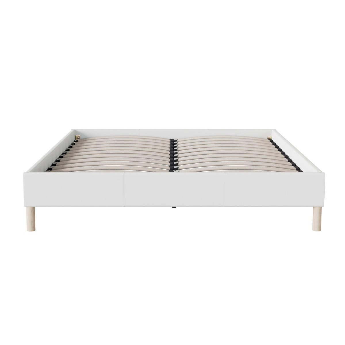 BETT aus weißem Stoff 120x190cm - Weiß, Naturmaterialien/Holz (120/190cm) - November Sleep