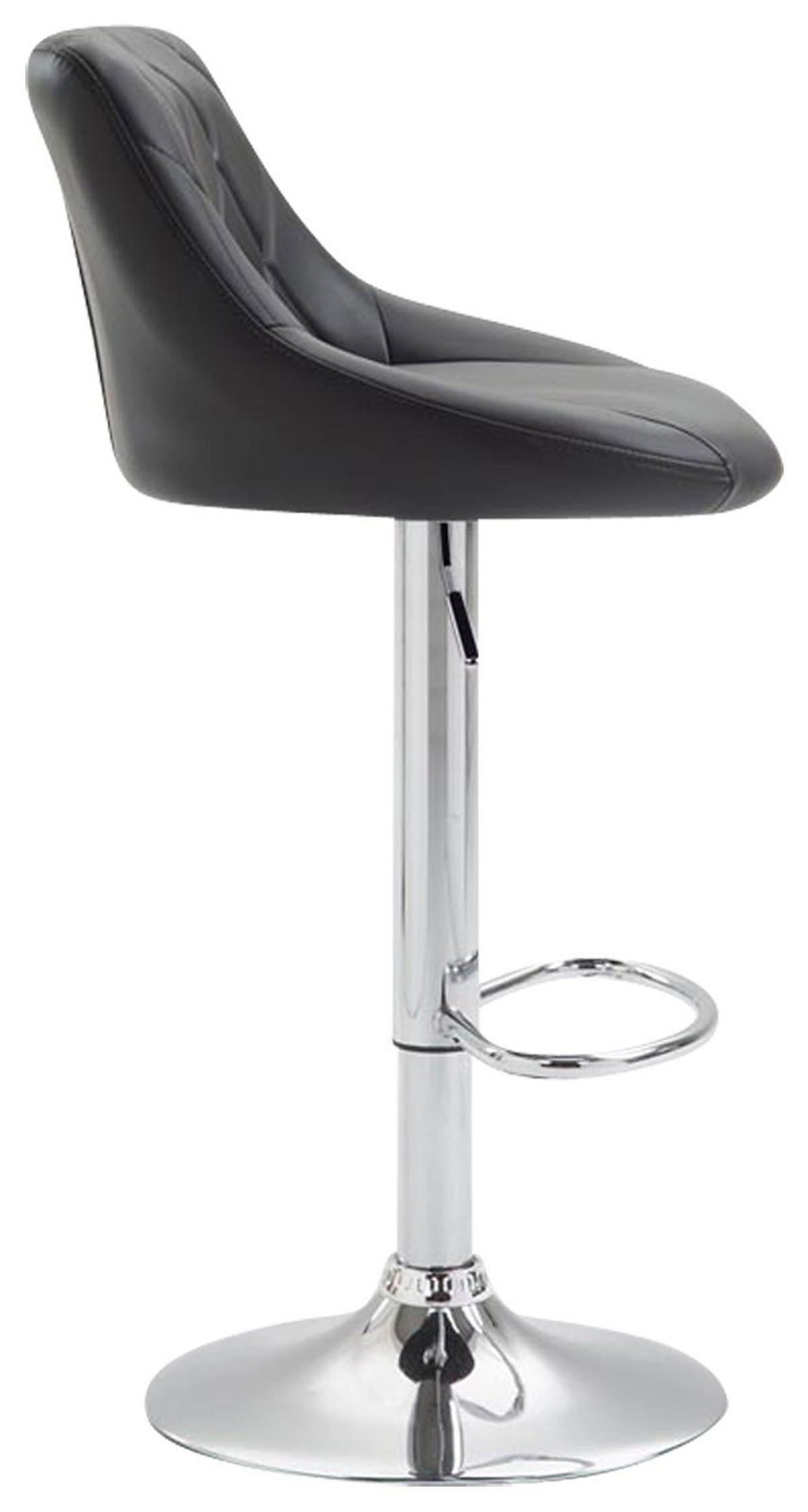 BARHOCKER Lazio 83-104 cm Schwarz - Schwarz, Leder (46/83/49cm) - furnicato
