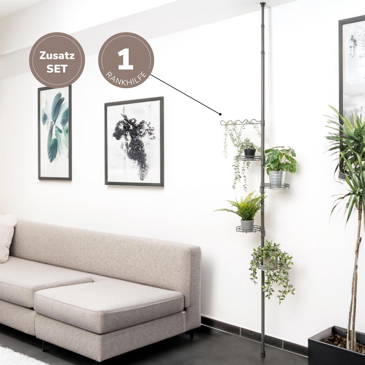 ZUSATZ-RANKHILFE, Metall, grau - Grau, Metall (4/3/30cm) - bremermann