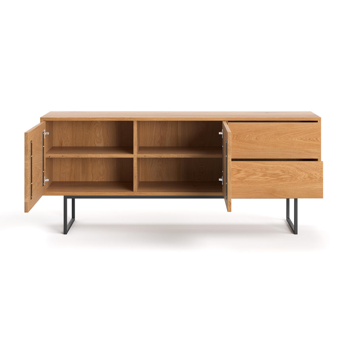 SIDEBOARD Rekker aus massivem Eichenholz 180 cm - Eichefarben/Naturfarben, Holz (180/75/40cm) - Danzz
