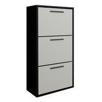 SCHUHSCHRANK Asper Schwarz & Weiß - Schwarz/Weiß, Holzwerkstoff (59/114.6/24cm) - Kier Furniture