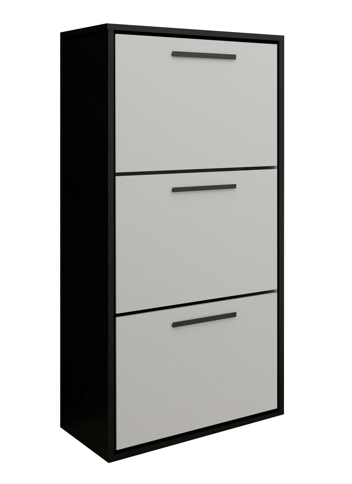 SCHUHSCHRANK Asper Schwarz & Weiß - Schwarz/Weiß, Holzwerkstoff (59/114.6/24cm) - Kier Furniture