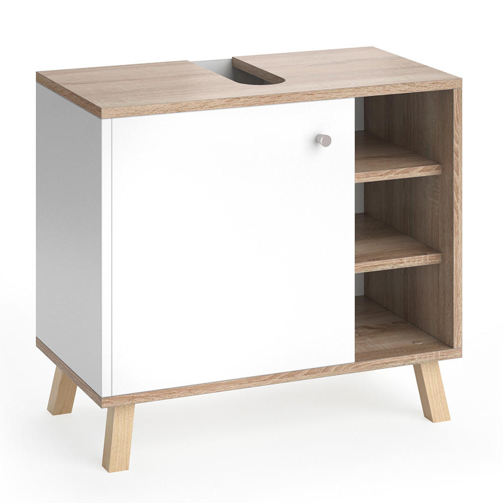 WASCHBECKENUNTERSCHRANK Senyo Weiß 60 x 54 cm - Weiß, Holzwerkstoff (60/54/32cm) - Vicco