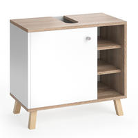 WASCHBECKENUNTERSCHRANK Senyo Weiß 60 x 54 cm - Weiß/Braun, Holzwerkstoff (60/54/32cm) - Vicco