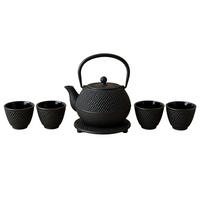 TEEKANNE Gusseisen mit Sieb Sono Schwarz 1,2 l 18,5/16/20 cm - Schwarz, Metall (16/18.5cm) - AROMELIO