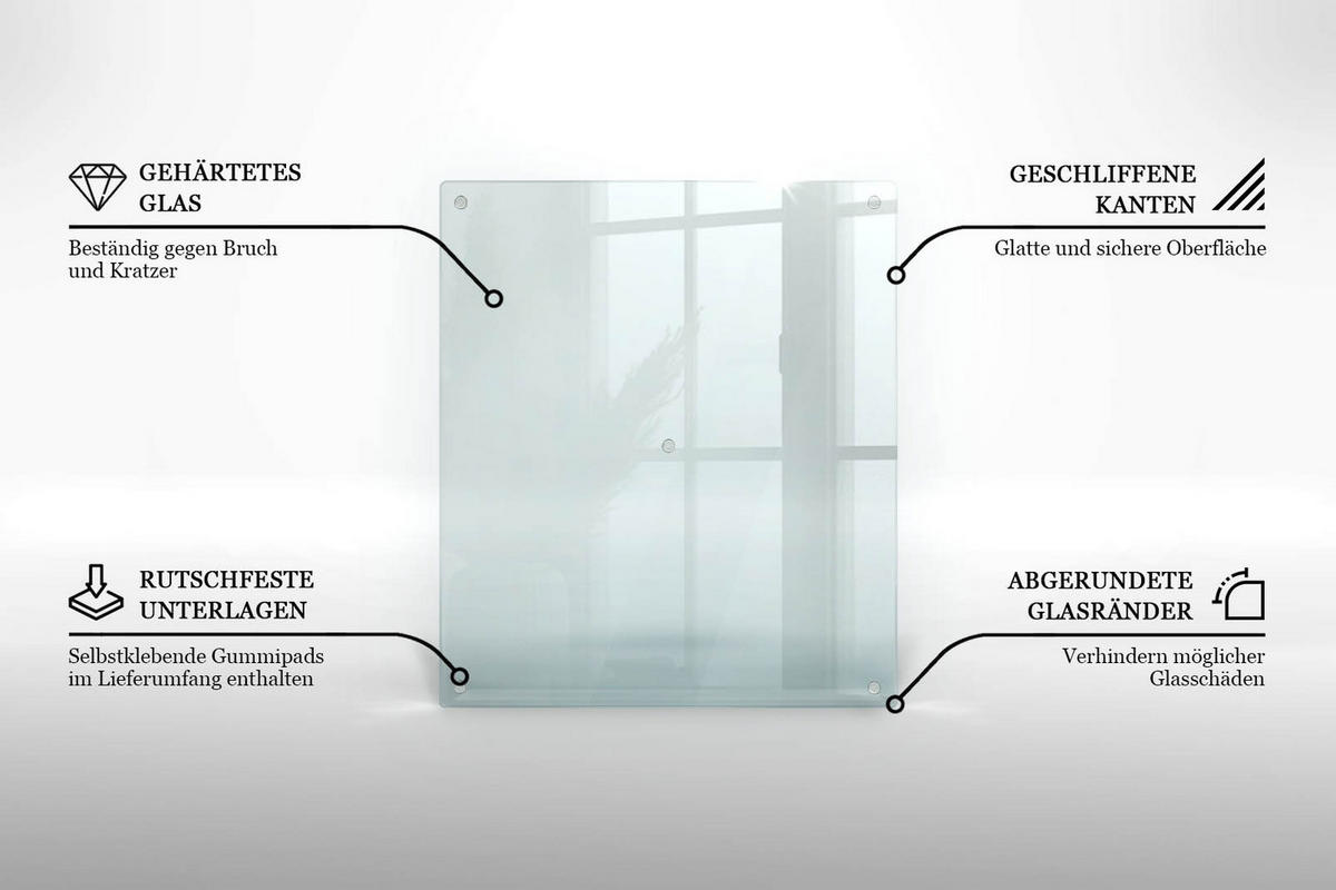 HERDABDECKPLATTE 60x52 cm Transparent - Transparent, Glas (60/0.4/52cm) - TULUP