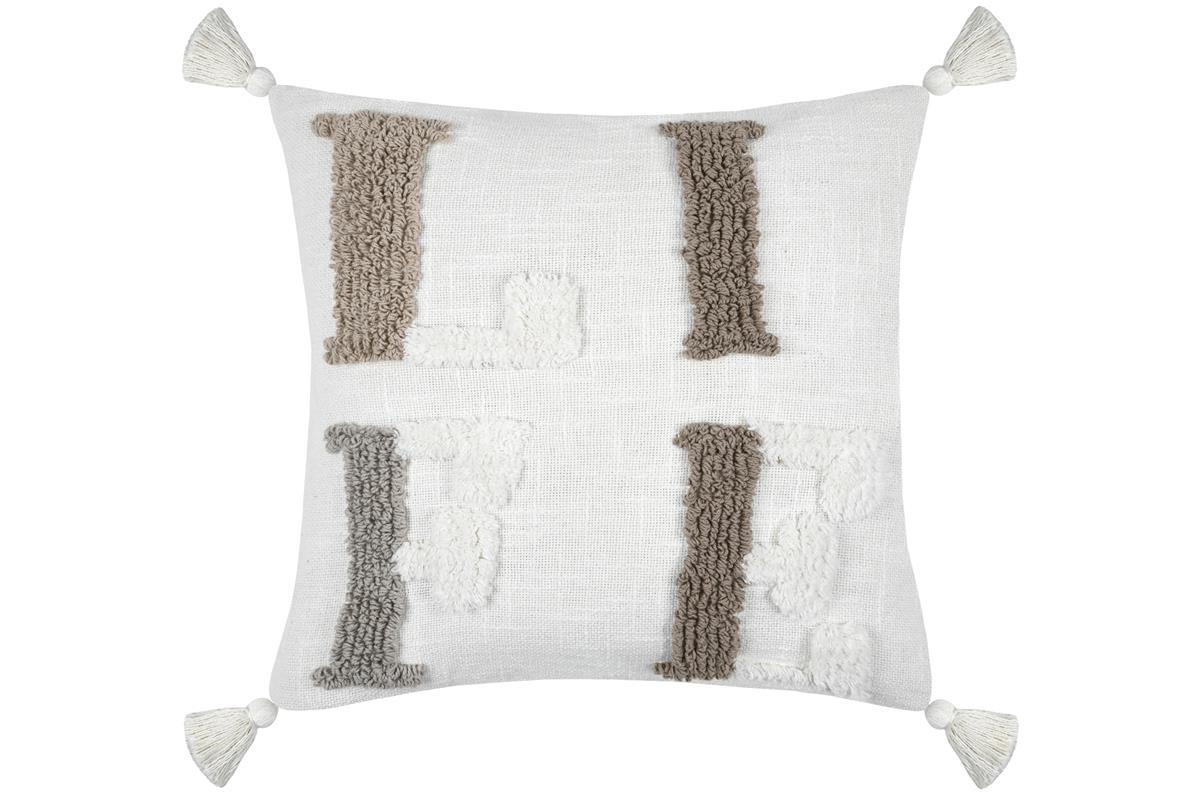DEKOKISSEN mit abnehmbarem Bezug Joanny 45/45/2 cm - Beige, Naturmaterialien (45/45cm) - STOF