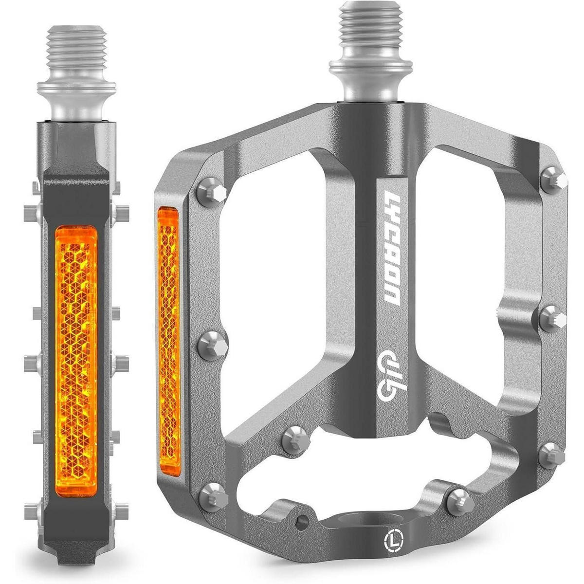 FAHRRADPEDALE Aluminium CNC Titangrau 9/16'' 3 Lager - Grau, Metall (9.7/1.8/10.4cm)