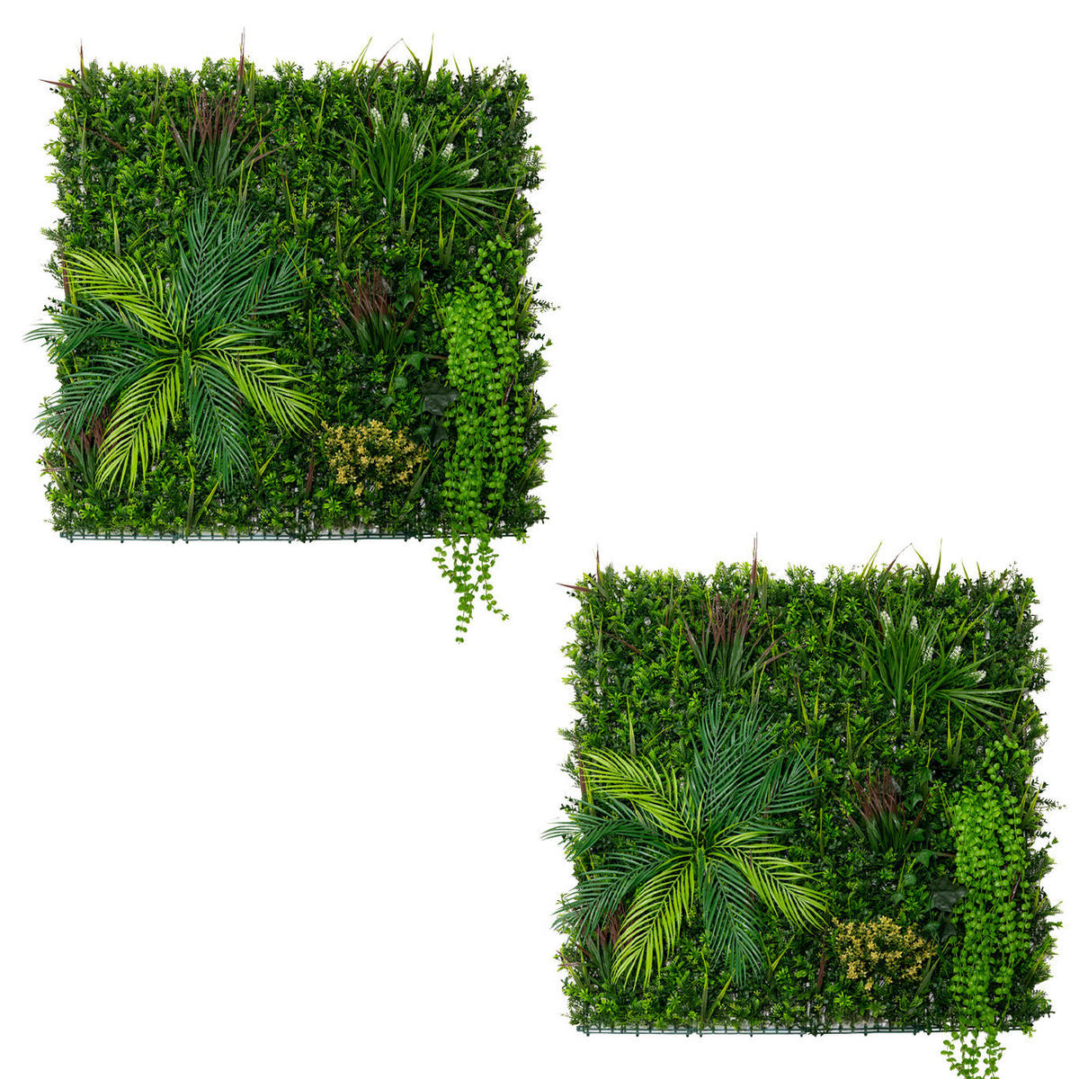 WANDFLIESE Mira Künstliche Pflanze 100 cm x 100 cm - Grün, Kunststoff (100cm)