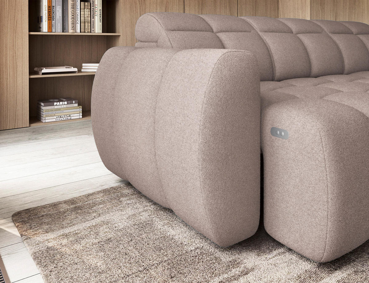 ECKSOFA Eagle R - Beige (Xillar 20) - Beige, Holzwerkstoff (258/208cm) - Möblo