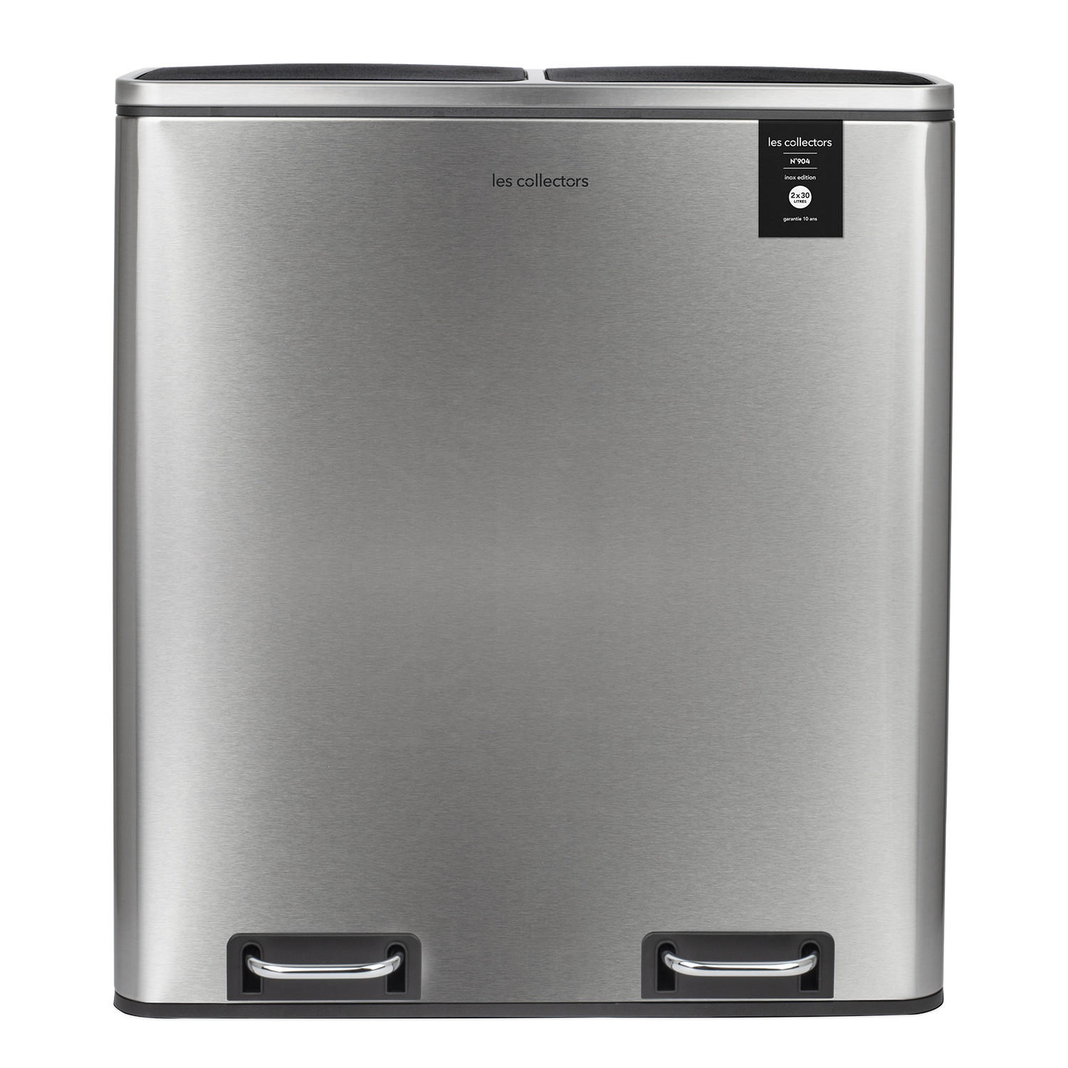 RECYCLINGMÜLLEIMER 60L, 2x30L Behälter- Edelstahl N°904 - Silberfarben, Metall (58.5/65/36cm) - Les Collectors
