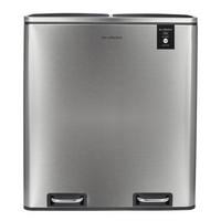 RECYCLINGMÜLLEIMER 60L, 2x30L Behälter- Edelstahl N°904 - Silberfarben, Metall (58.5/65/36cm) - Les Collectors