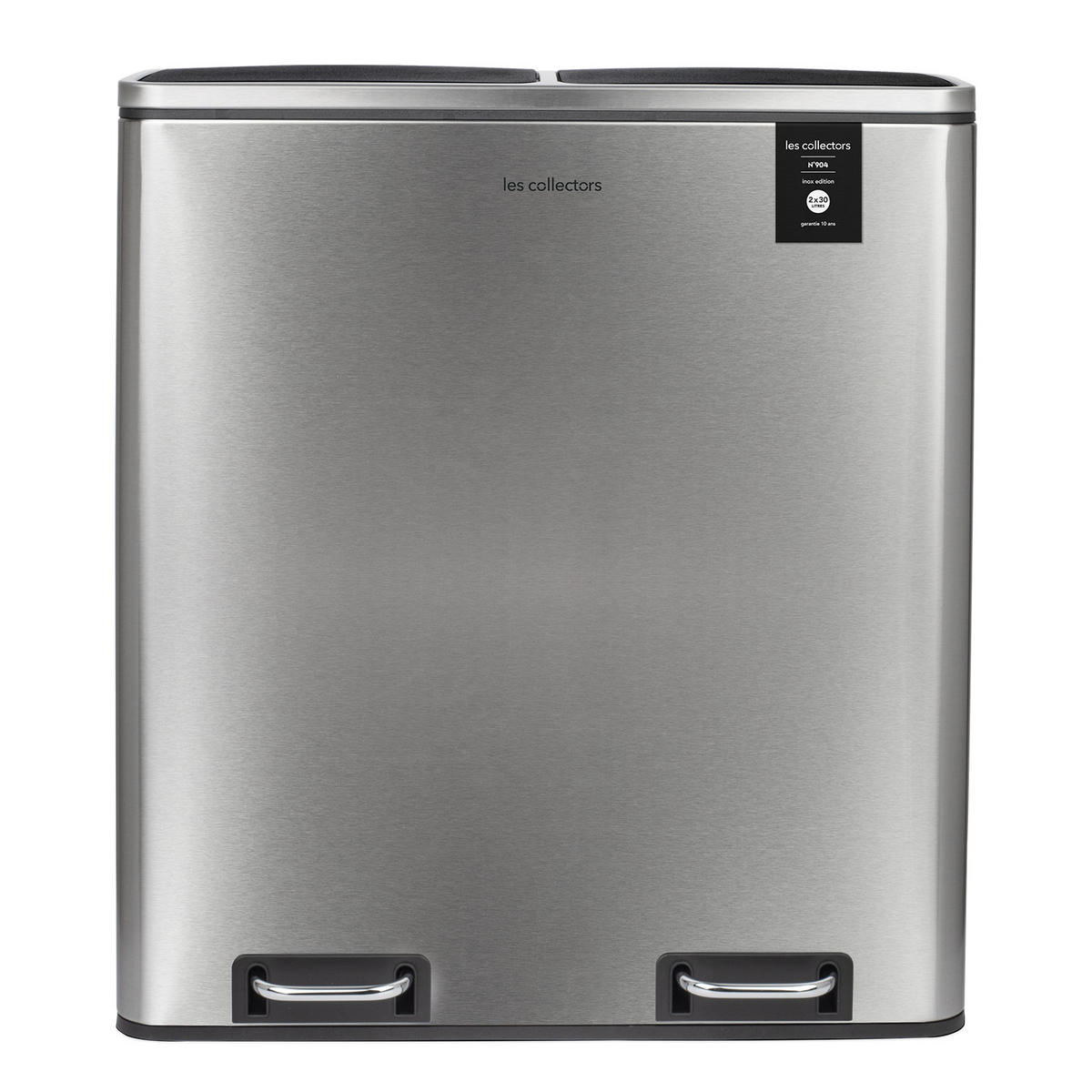 RECYCLINGMÜLLEIMER 60L, 2x30L Behälter- Edelstahl N°904 - Silberfarben, Metall (58.5/65/36cm) - Les Collectors