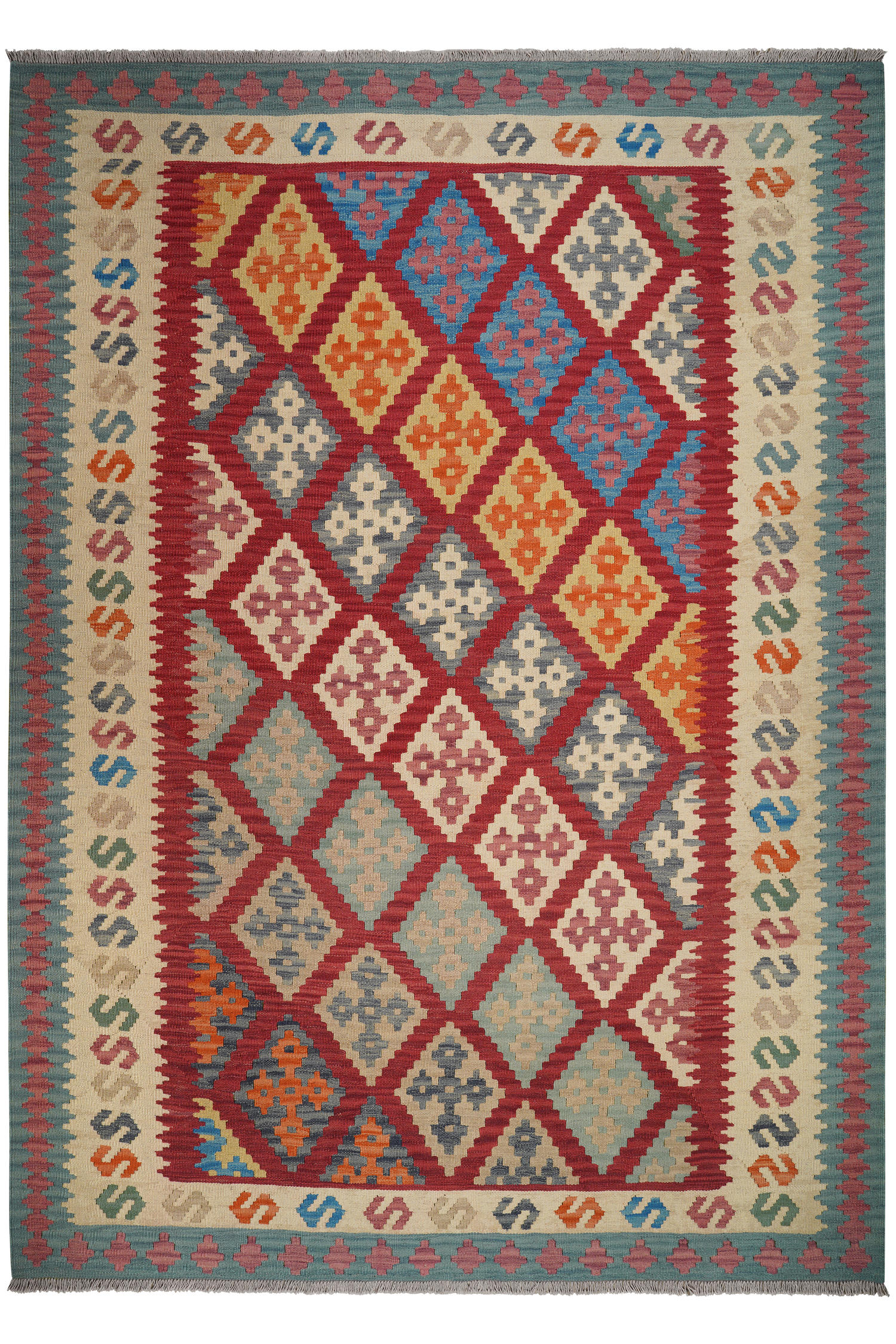 HANDWEBTEPPICH Kelim Gashgai Rot 293/213 cm Schurwolle - Rot, Textil (213/293cm) - Looma