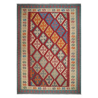 HANDWEBTEPPICH Kelim Gashgai Rot 293/213 cm Schurwolle - Rot, Textil (213/293cm) - Looma