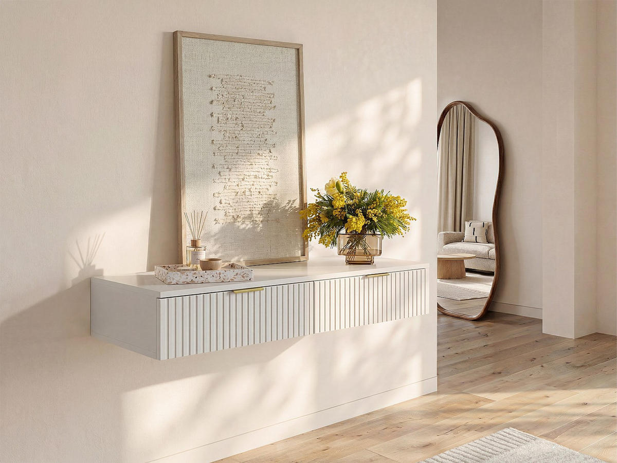 KONSOLENTISCH - 120 cm x 35 cm - holz - weiß Fralyn - Weiß, Holz (35/120/20cm) - Vente-Unique