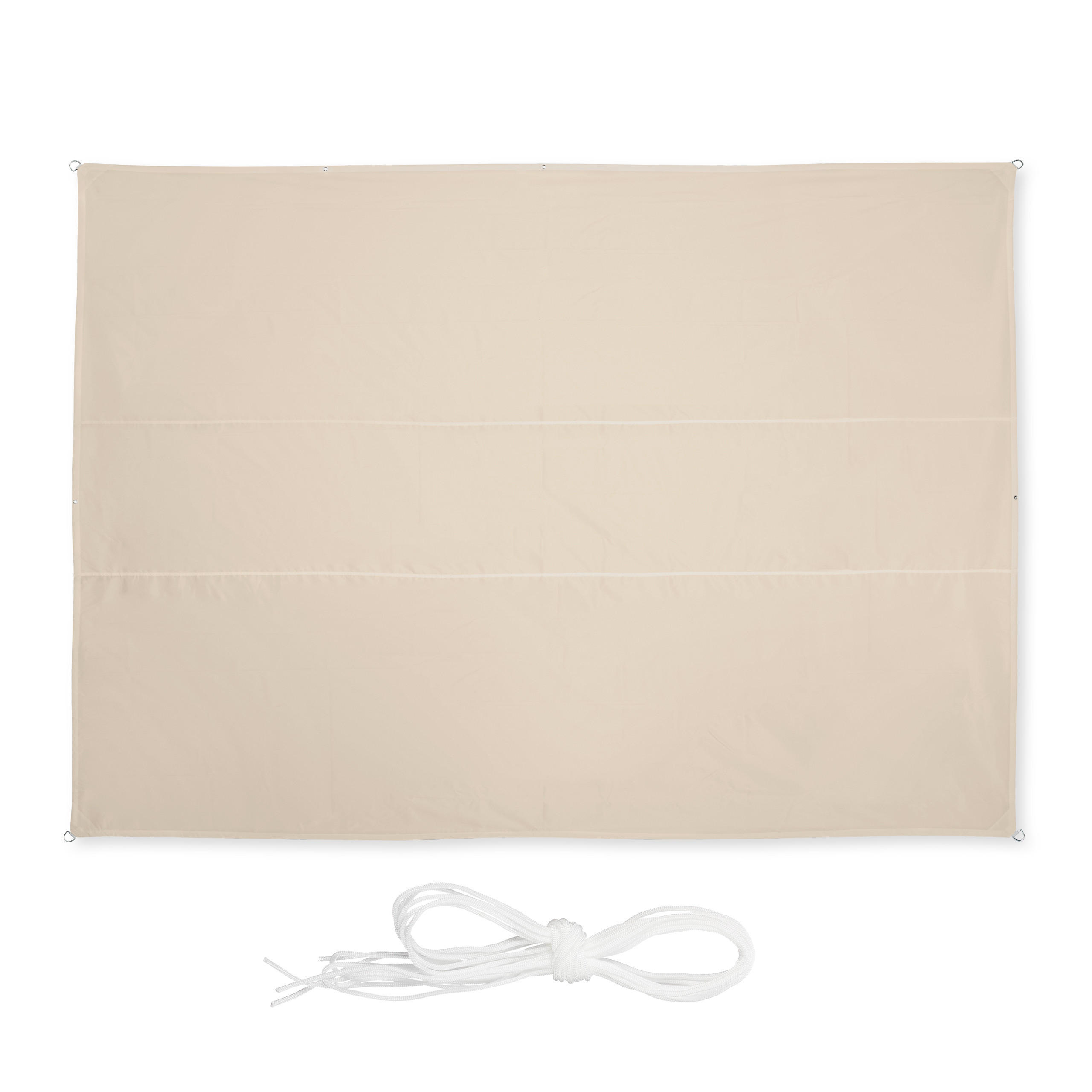 SONNENSEGEL - Beige, Textil/Metall (450/350cm) - Relaxdays