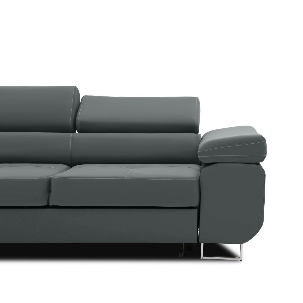 SOFA 2-SITZER MIT SCHLAFFUNKTION RIGATTO Dunkelgrau - Dunkelgrau, Textil (100/71/209cm) - Mebligo