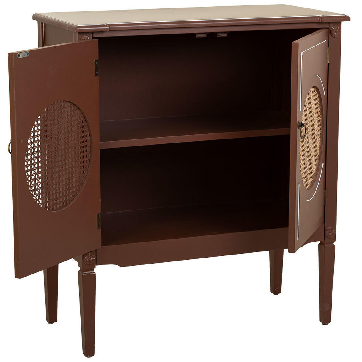 ANRICHTE aus Holz und Rattan braun, 80x38x90 cm - Braun, Holz (80/90/38cm) - Wanderlust