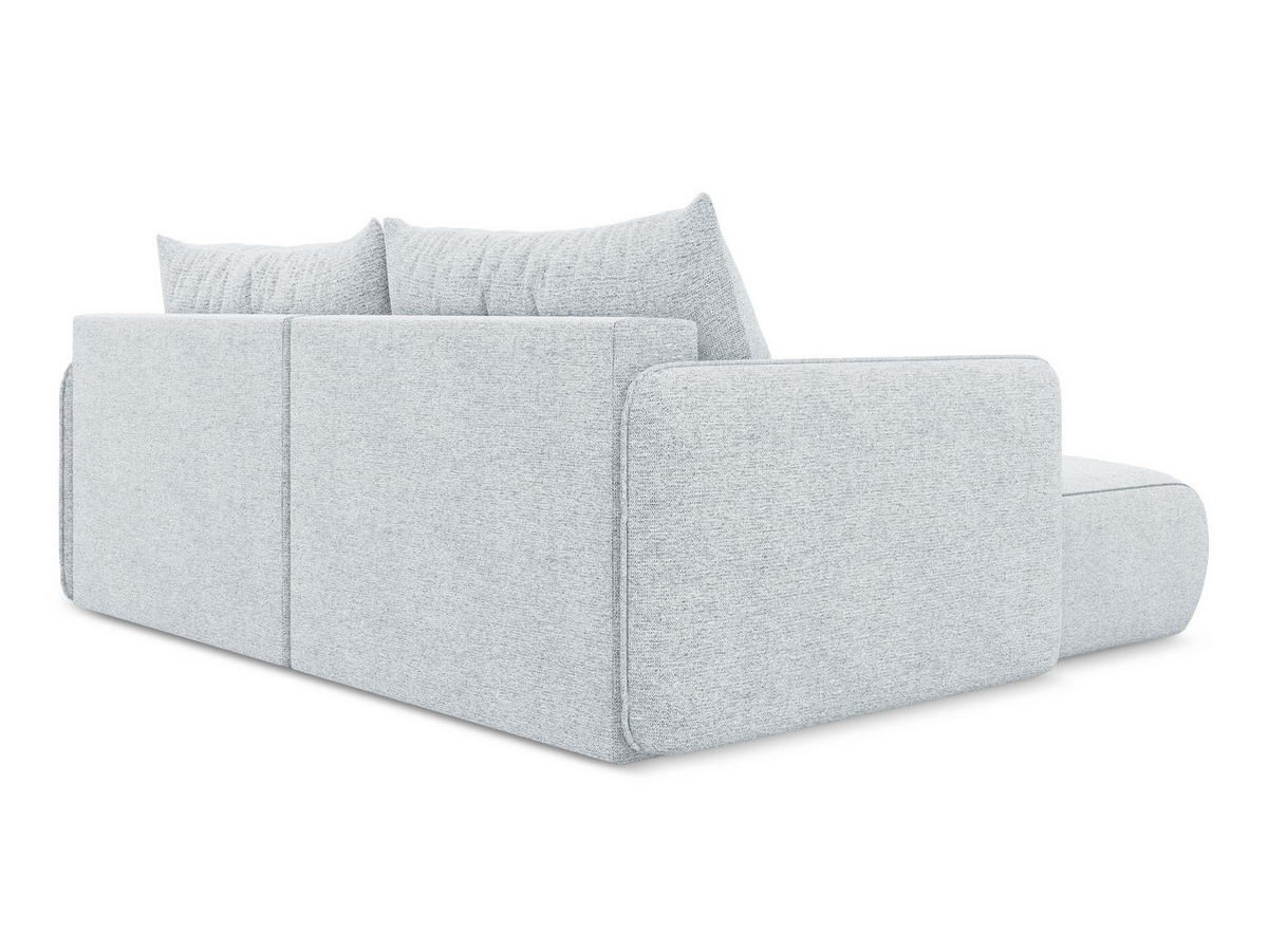 ECKSOFA mit Schlaffunktion Chenille Stoff Blau - Blau/Schwarz, Kunststoff/Textil (148/207cm) - Makamii