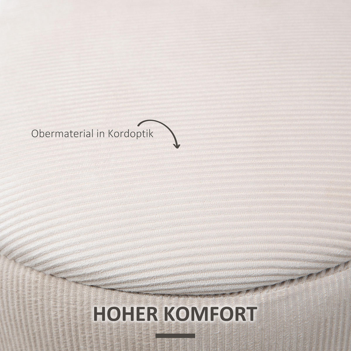 SITZHOCKER 2er-Set mit Stauraum Cremeweiß 40 x 40 x 41 cm - Weiß, Kunststoff (40/41/40cm) - HOMCOM