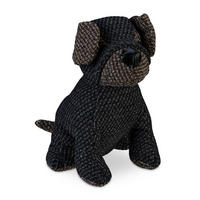 DÖRRSTOPP Grå Brun Hund sandfylld - Grå, Textil/Naturmaterial (18/22cm) - Relaxdays
