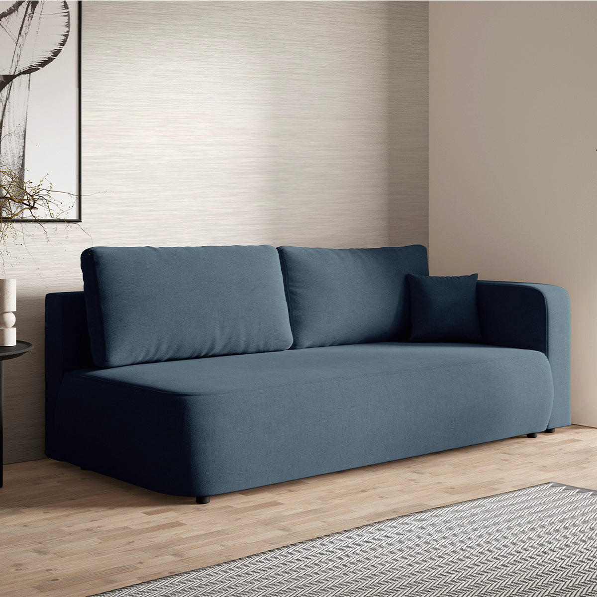 SOFA Antonio 3 Sitzplätze Blau - Blau, Holz (228/82/106cm) - Petits-meubles