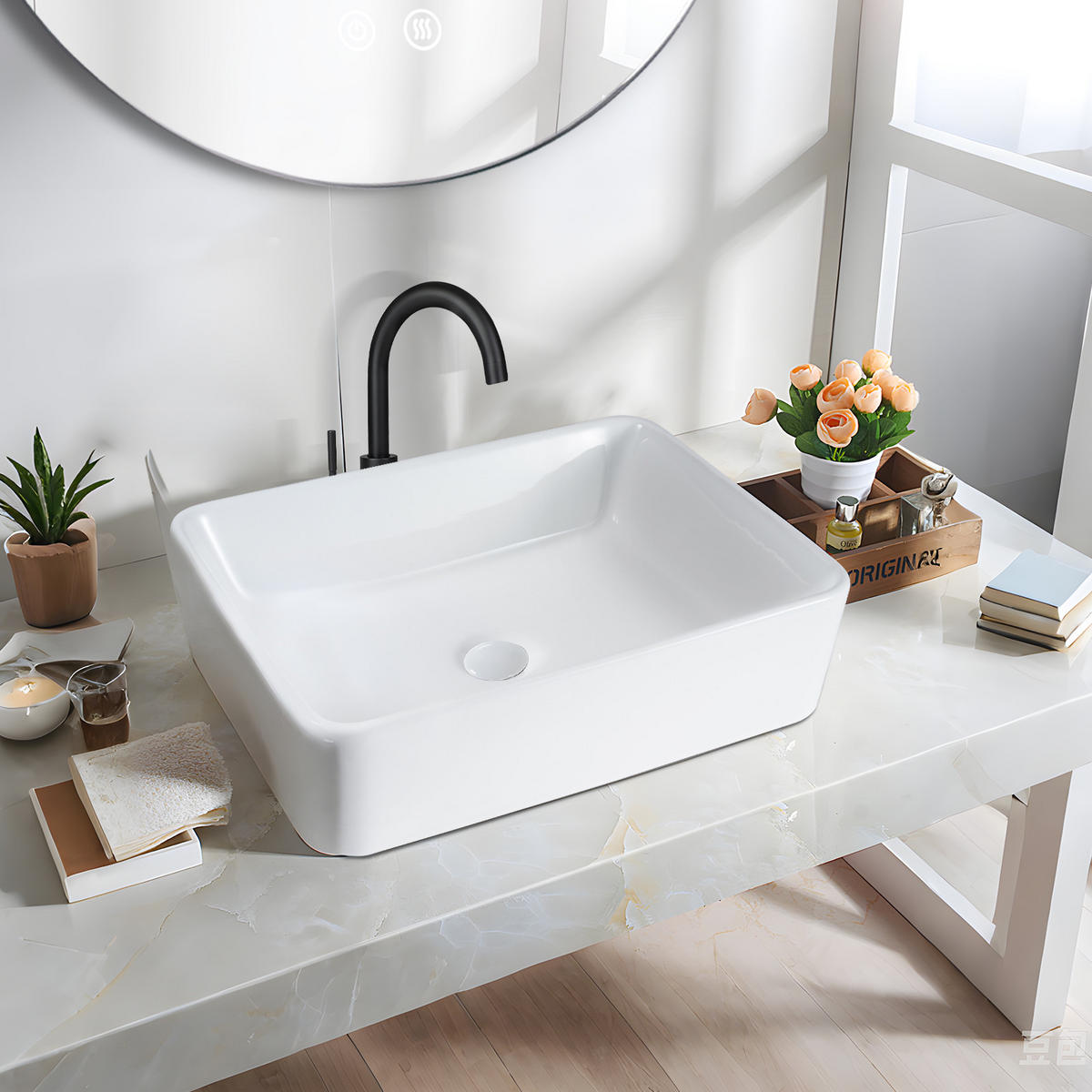 WASCHBECKEN Weiß 22/10/40 - Weiß, Keramik (22/10/40cm) - ZMH