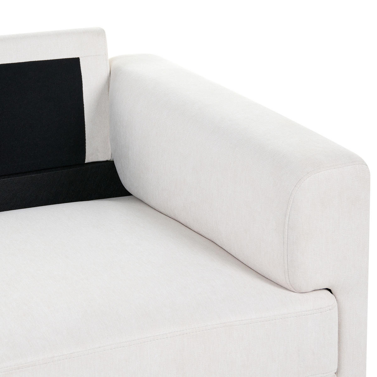 2-SITZER-SOFA Stoff Hellbeige Lousto - Beige/Schwarz, Textil (156/85/65cm) - Beliani