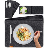 PLATZSETS Untersetzer Taschen 18er-Set - Dunkelgrau, Textil (44/45/3cm) - Miqio Design