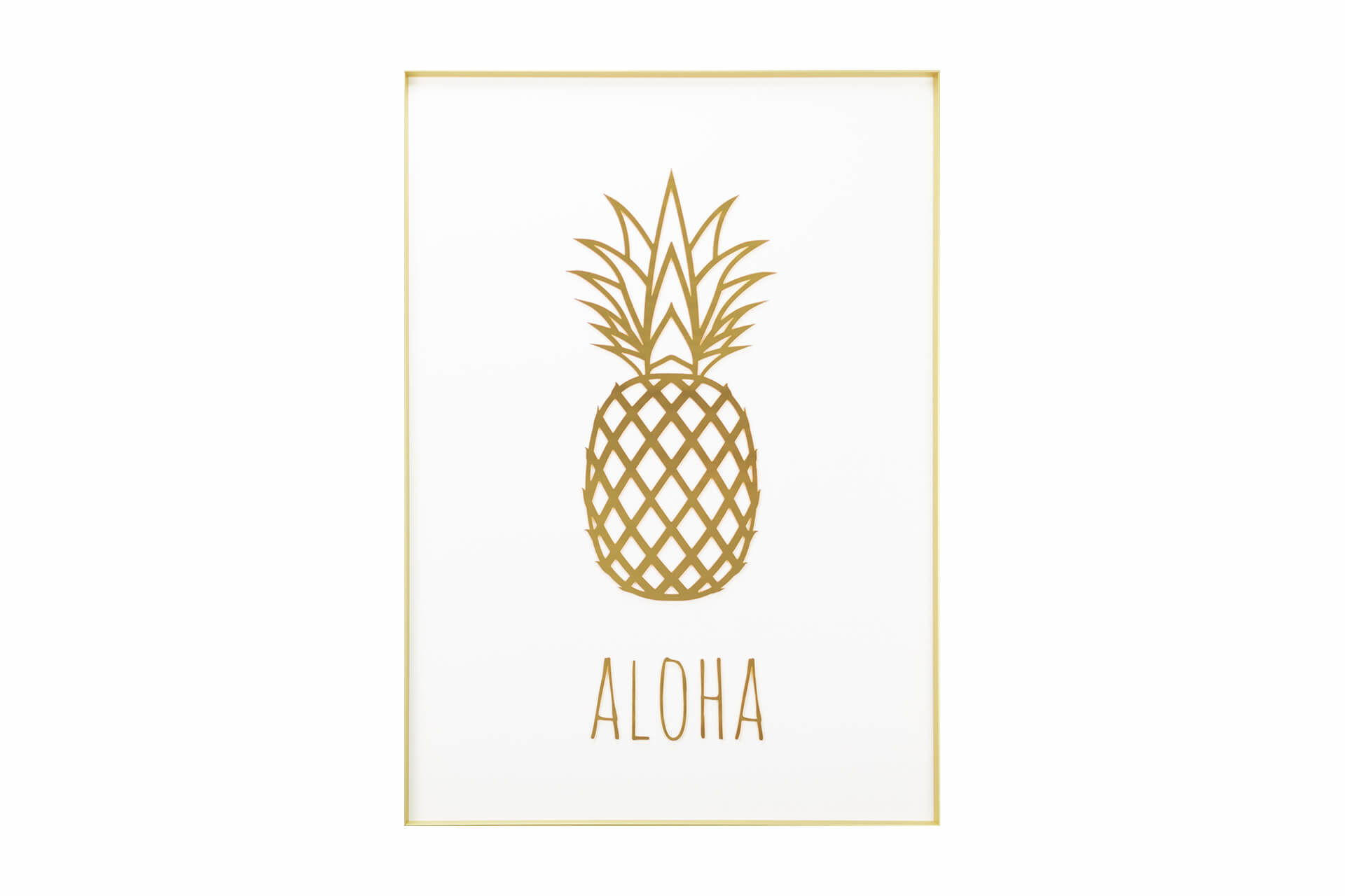 WANDBILD Gold 50/70 cm - Goldfarben/Weiß, Glas (1.8/70cm) - KUNSTLOFT