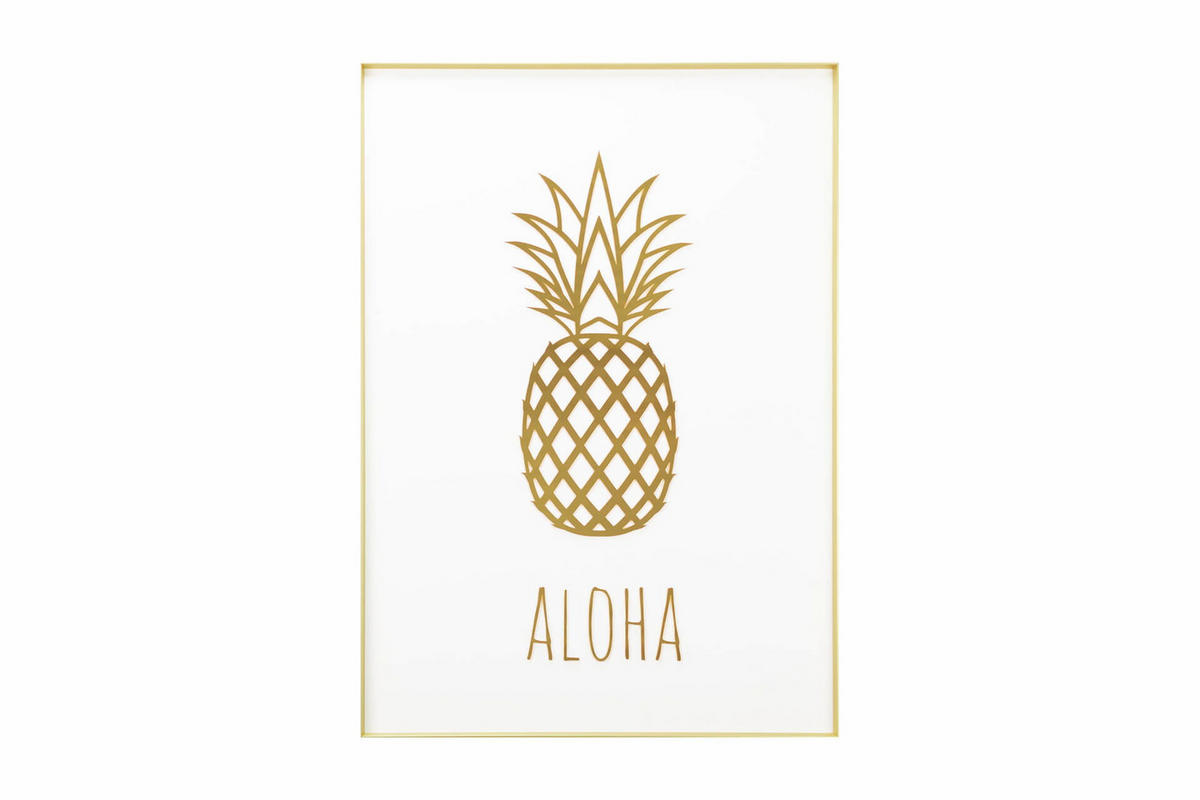 WANDBILD Gold 50/70 cm - Goldfarben/Weiß, Glas (1.8/70cm) - KUNSTLOFT