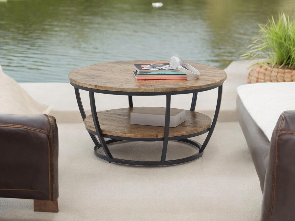 COUCHTISCH rund Massivholz Mango 86,5/86,5/44 cm - Braun, Holz (86.5/86.5/44cm) - moebel dich auf