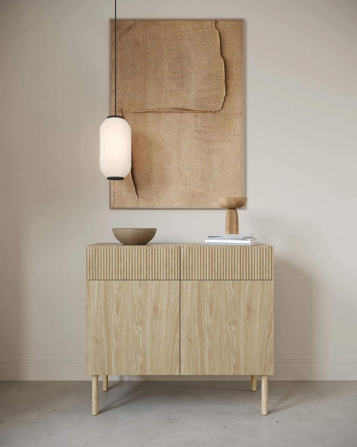 KOMODA Nolie dekor duba 100 cm - farba duba, drevo/kompozitné drevo (100/90.6/38cm) - Selsey