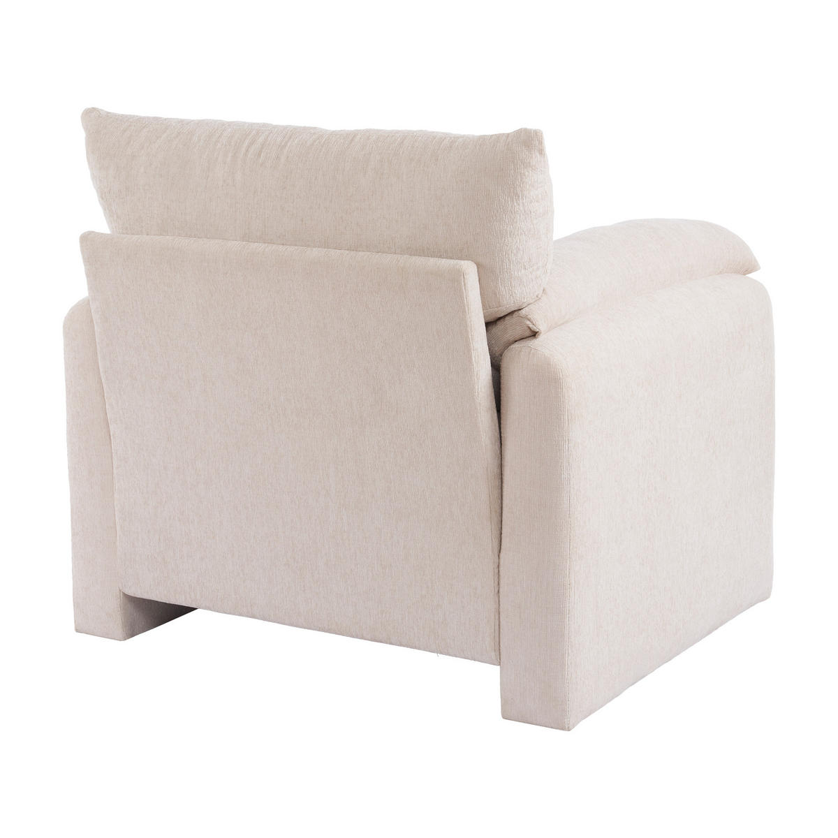 KŘESLO žinylka béžové 96 cm lounge křeslo s područkami a širokým sedákem pro obývací pokoj - béžová, textil (96/84/82cm) - Urban Meuble