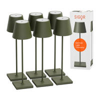 LED Akku-Tischlampe, Nuindie 3.0 6er-Set, tannengrün - Grün, Metall (38/10/38cm) - Sigor