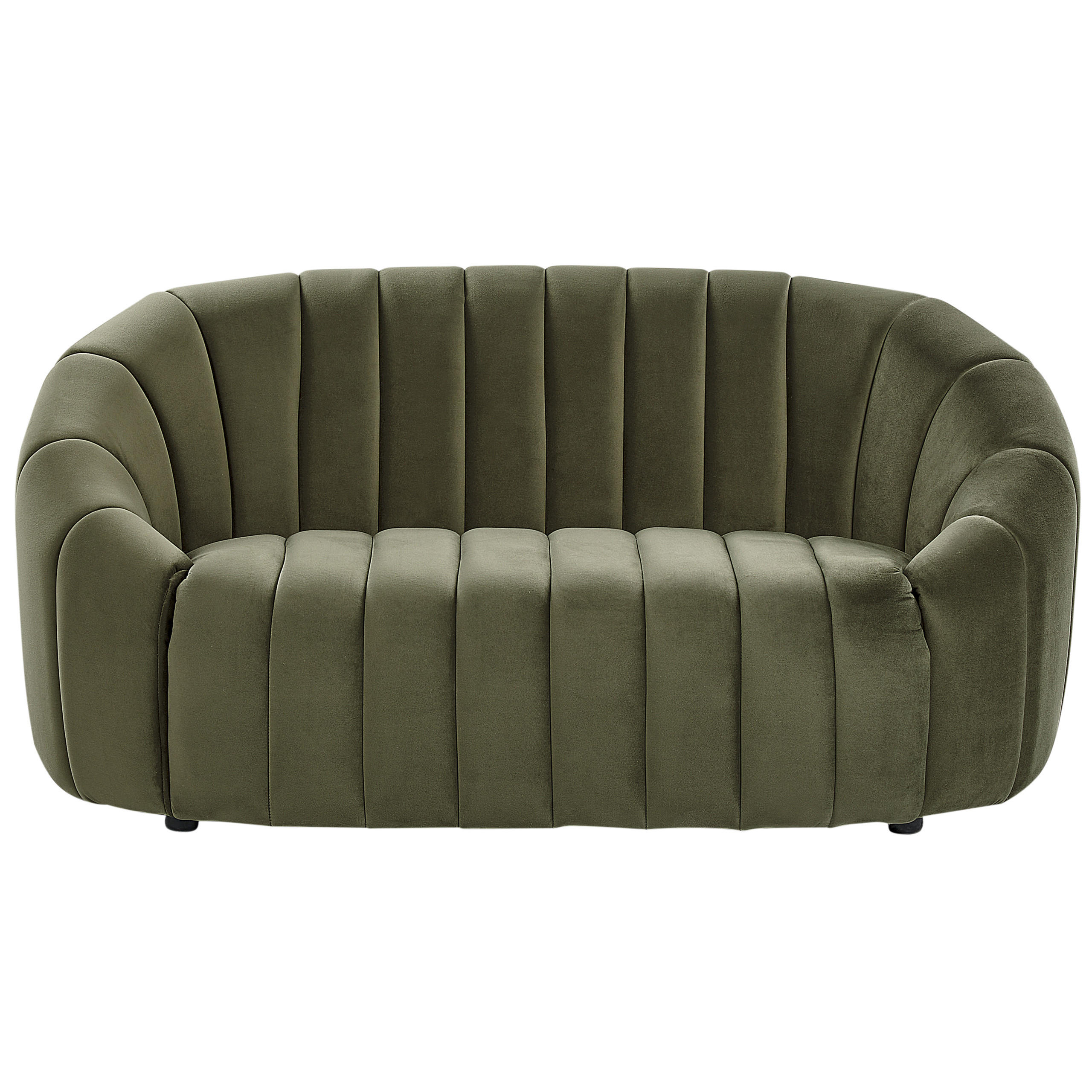 2-SITZER-SOFA Samtstoff dunkelgrün Malung - Grün, Textil (138/68/79cm) - Beliani