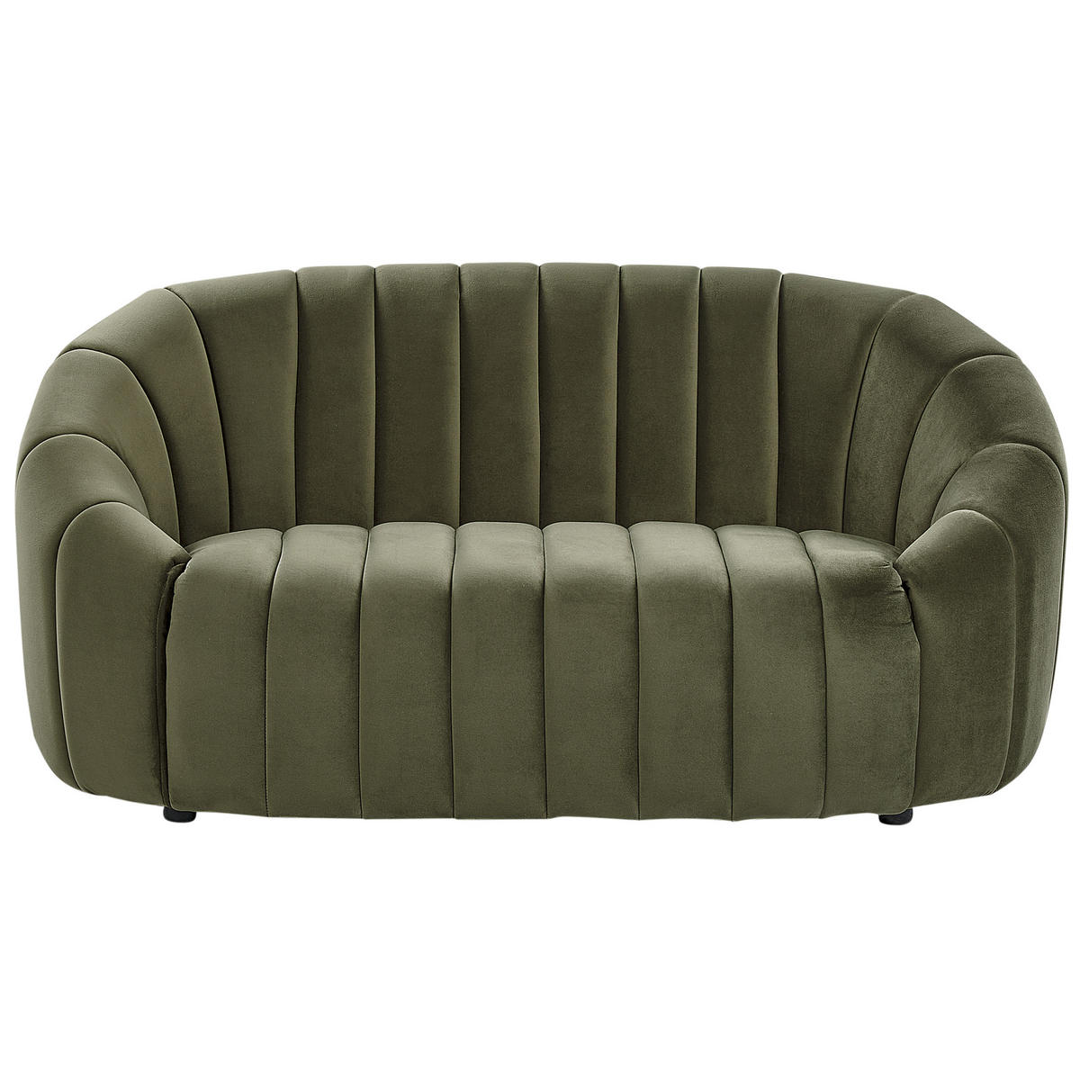 2-SITZER-SOFA Samtstoff dunkelgrün Malung - Grün, Textil (138/68/79cm) - Beliani