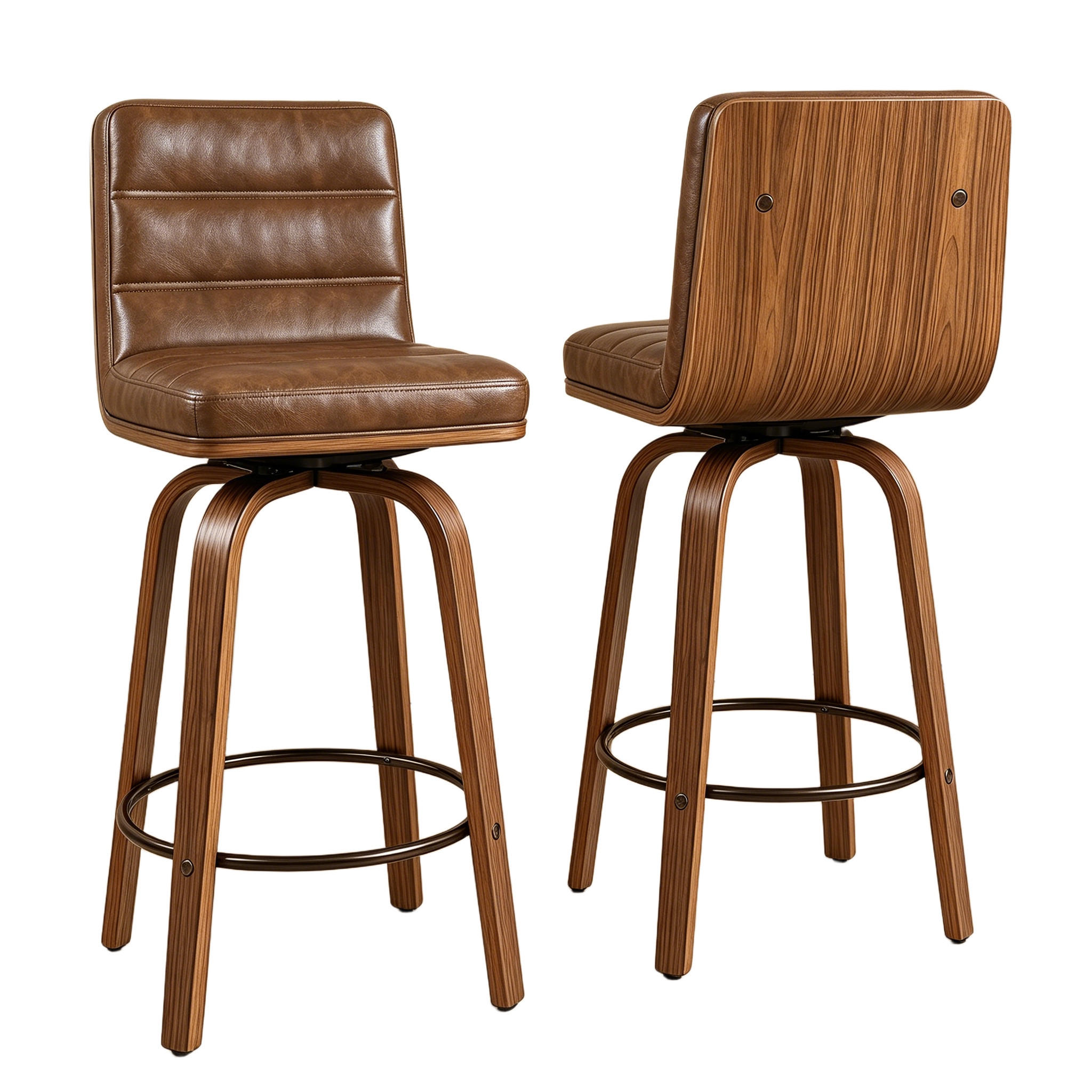 BARHOCKER DE-36437 mit geschwungenen Holzbeinen Rotbraun - Braun, Holz (48/90/40cm) - ComfortXL